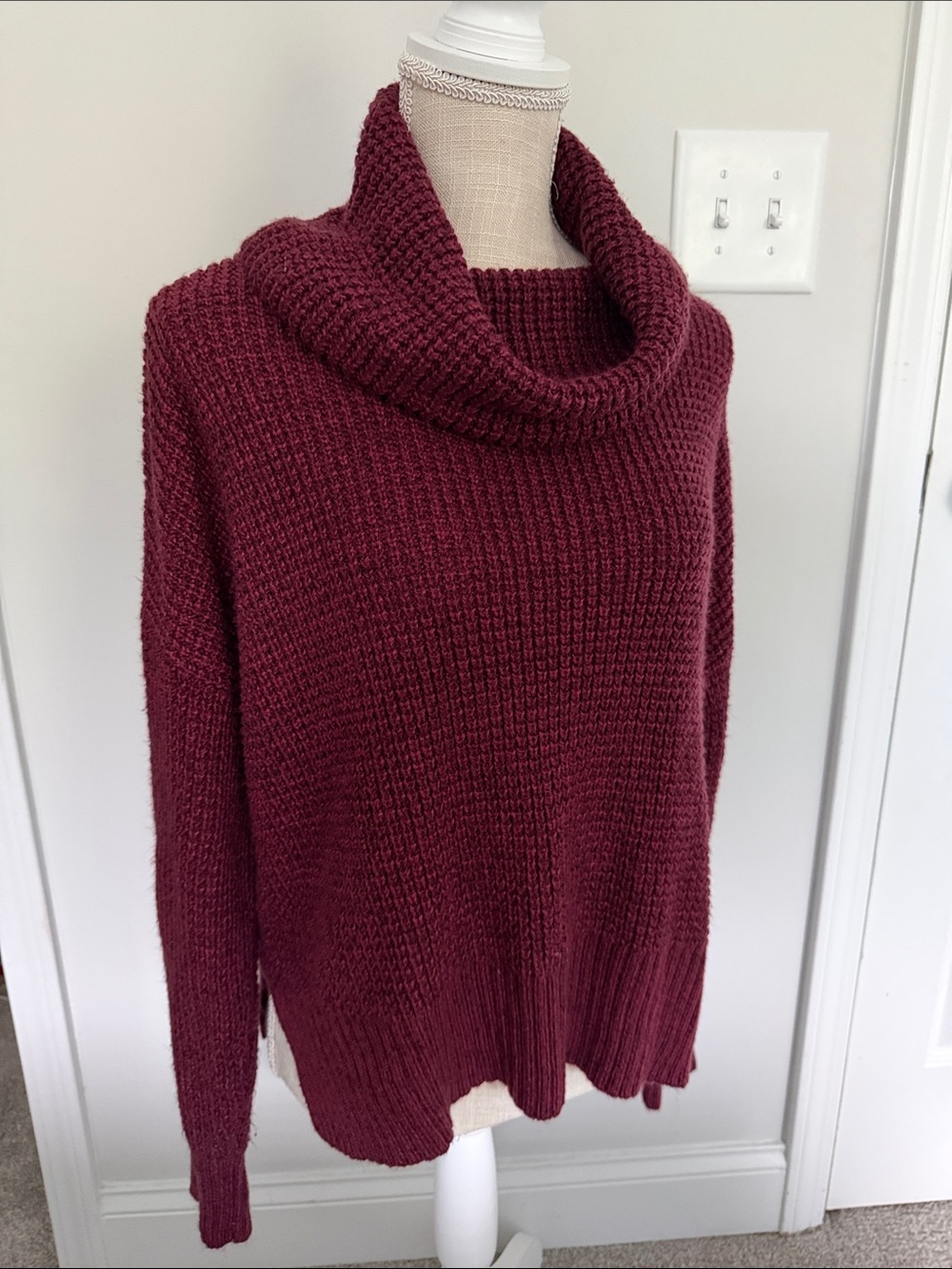 Sanctuary Burgundy Cowl Neck Sweater